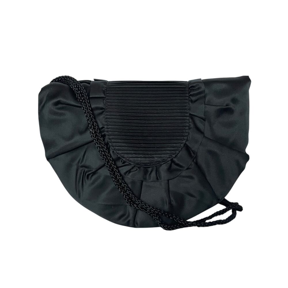 Timmy Woods Beverly Hills Collection Vintage Satin Ruffle Crossbody Evening Bag
